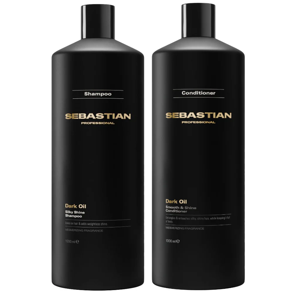 Sebastian Professional Dark Oil Silky Shine Shampoo & Smooth & Shine Conditioner Twin 2 x 1000ml