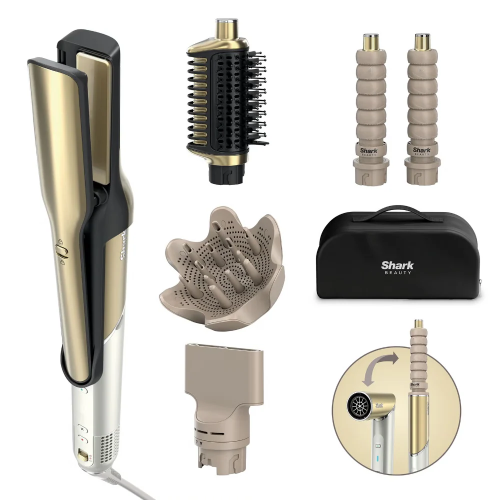 Shark Beauty Glam Ceramic & Air Styling Drying System with Diffuser Gold