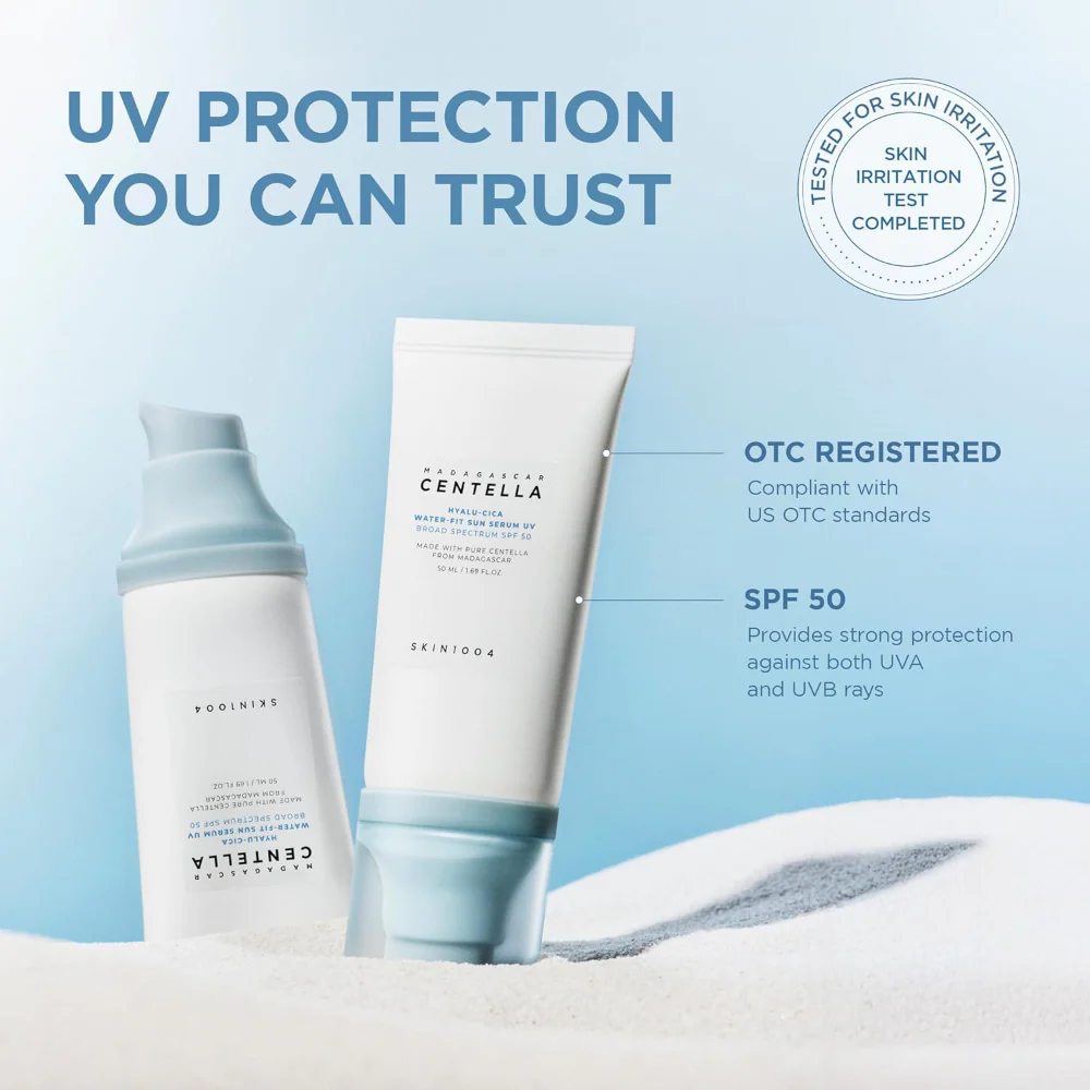Skin1004 Madagascar Centella Hyalu-Cica Water-Fit Sun Serum PA++++ SPF50+ 100ml - Image 3