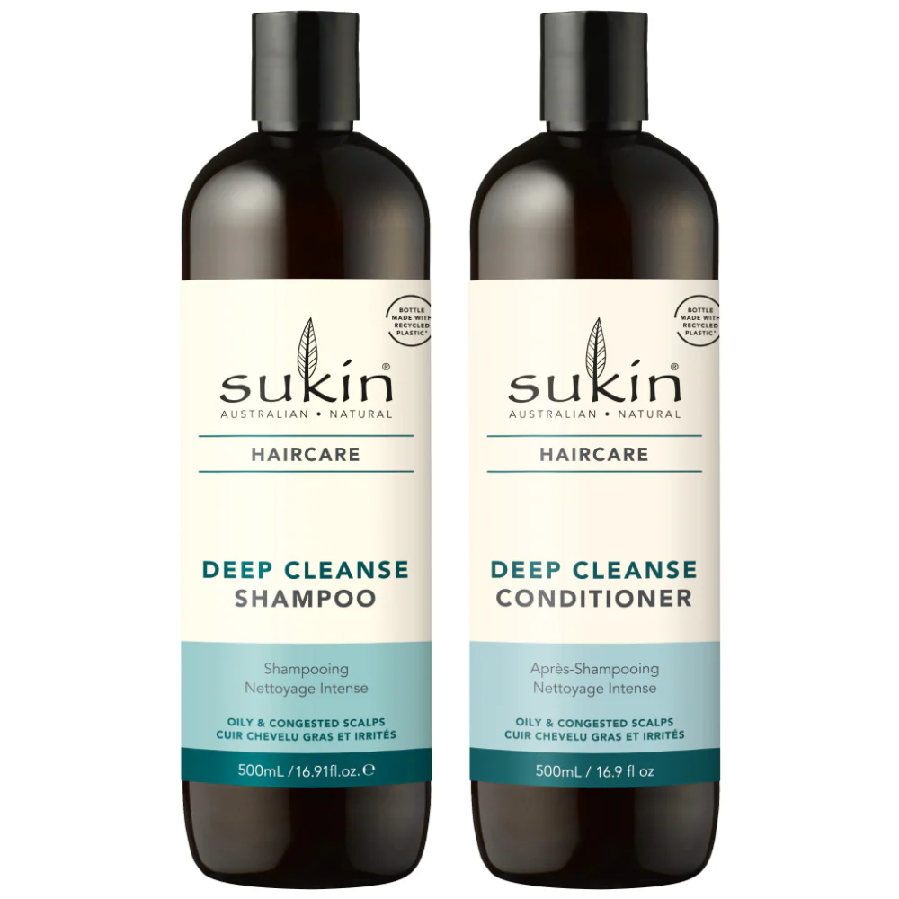 Sukin Deep Cleanse Shampoo & Conditioner Twin 2 x 500ml