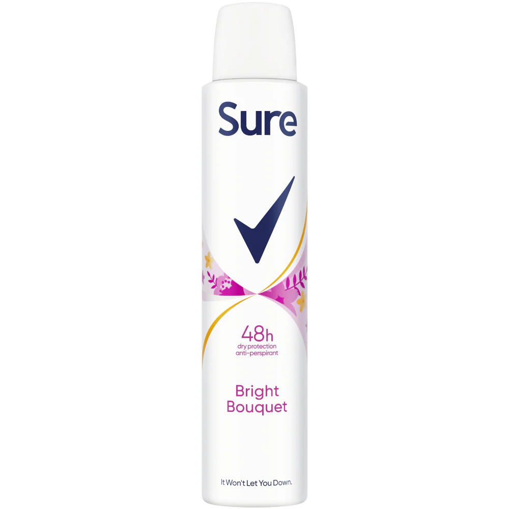 Sure Essential Protection 48h Bright Bouquet Anti-Perspirant Deodorant Spray 200ml