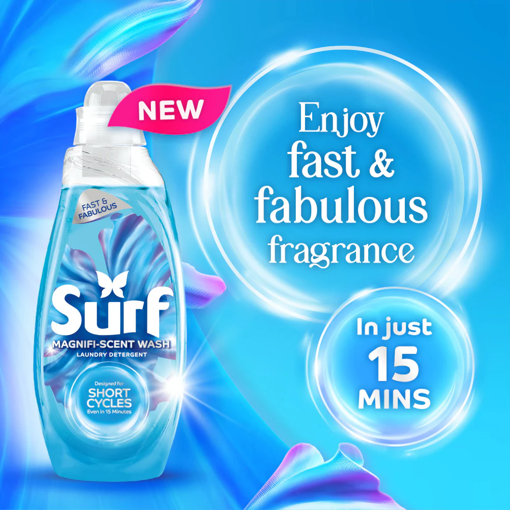 Surf Magnifi-Scent Wash Aqua Bliss Liquid Laundry Washing Detergent 31 Washes 837ml - Image 3