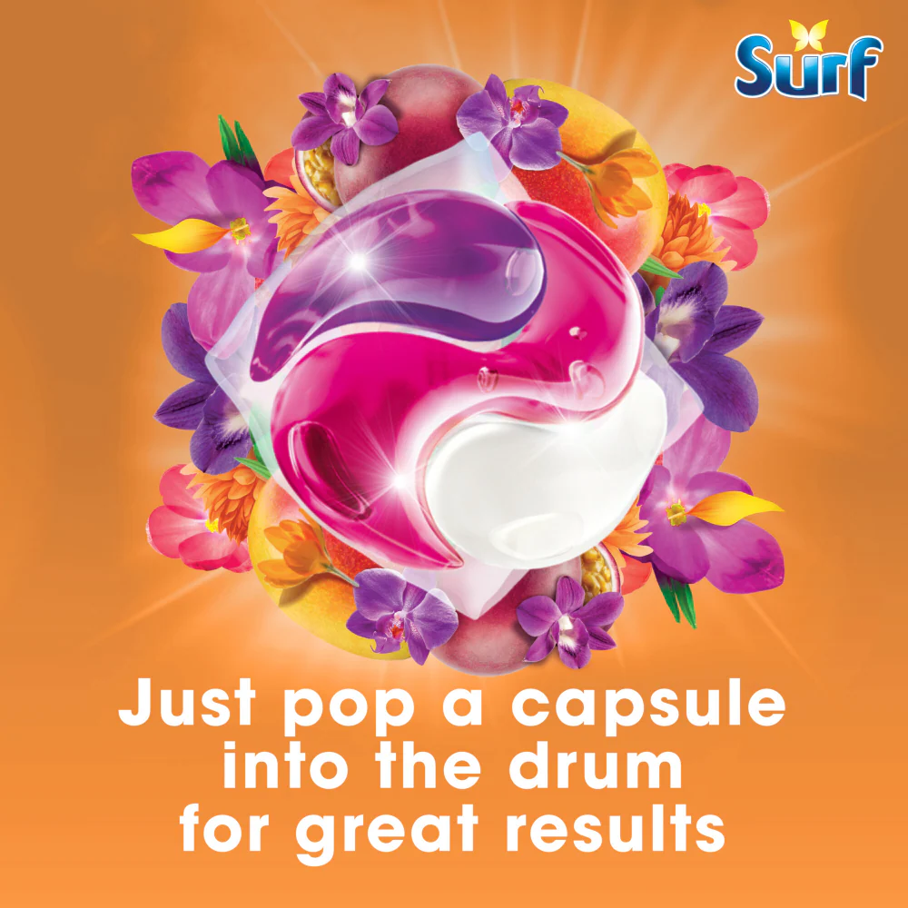 Surf Passion Bloom 3-In-1 Laundry Washing Detergent Capsules 26 Washes - Image 5