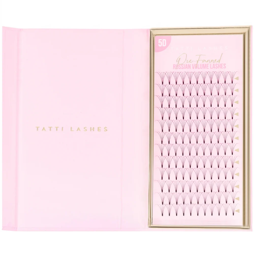 Tatti Lashes 10mm D Curl Pre-Fanned Russian Volume 5D Individual Lashes Black - Image 2