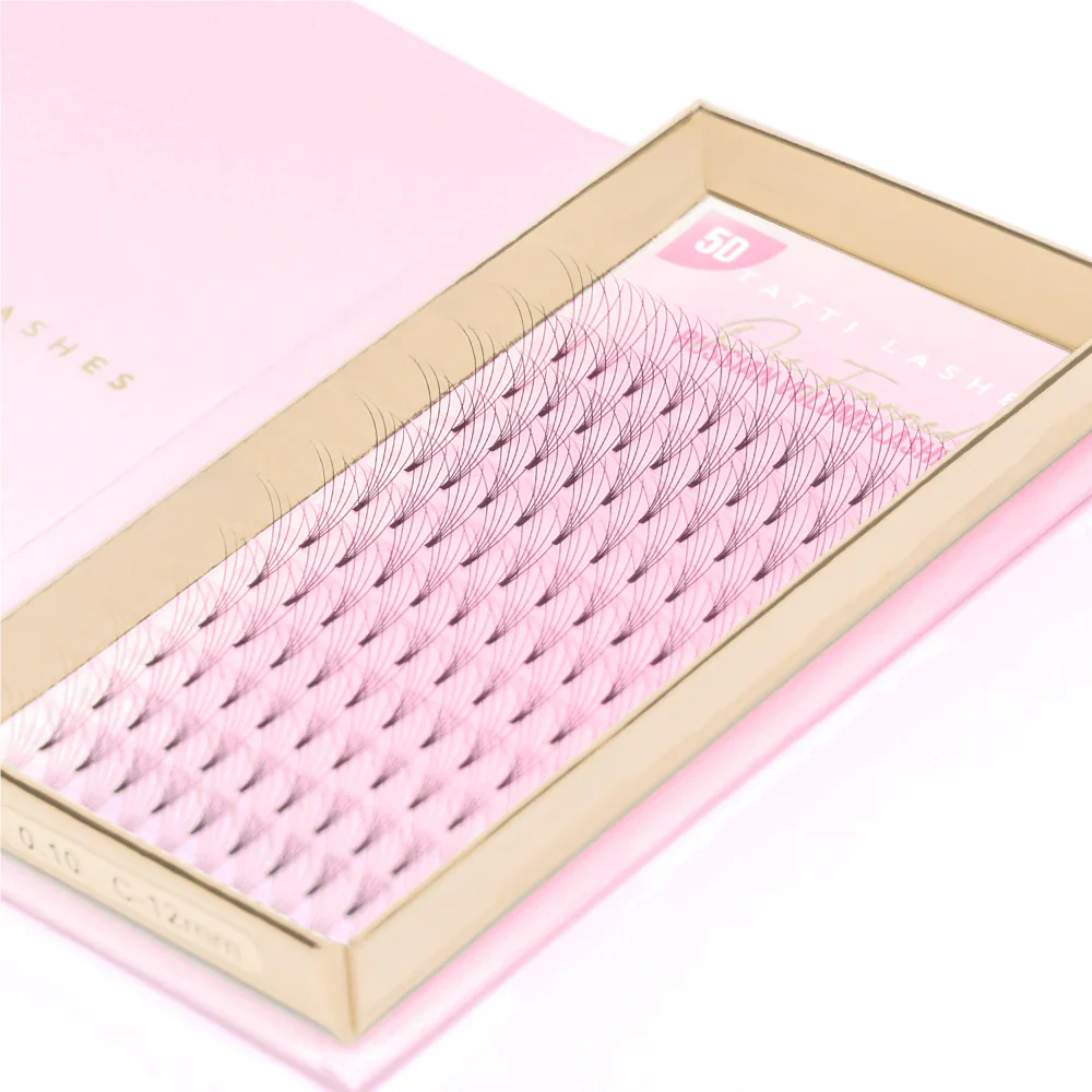 Tatti Lashes 10mm D Curl Pre-Fanned Russian Volume 5D Individual Lashes Black - Image 4