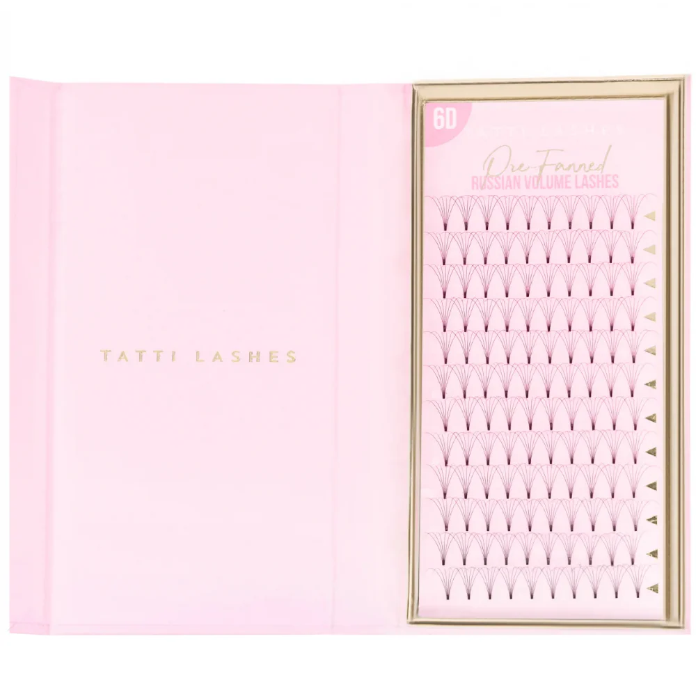 Tatti Lashes 10mm D Curl Pre-Fanned Russian Volume 6D Individual Lashes Black - Image 2