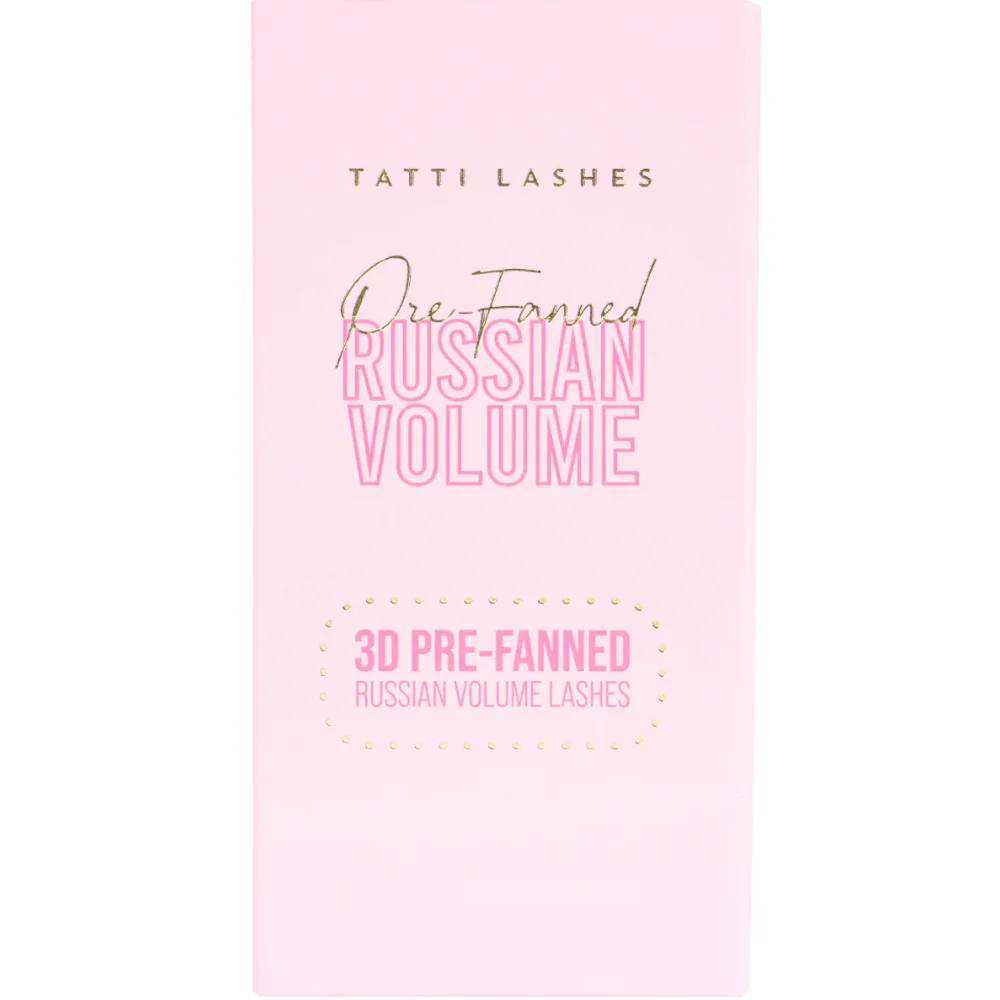 Tatti Lashes 12mm D Curl Pre-Fanned Russian Volume 3D Individual Lashes Black
