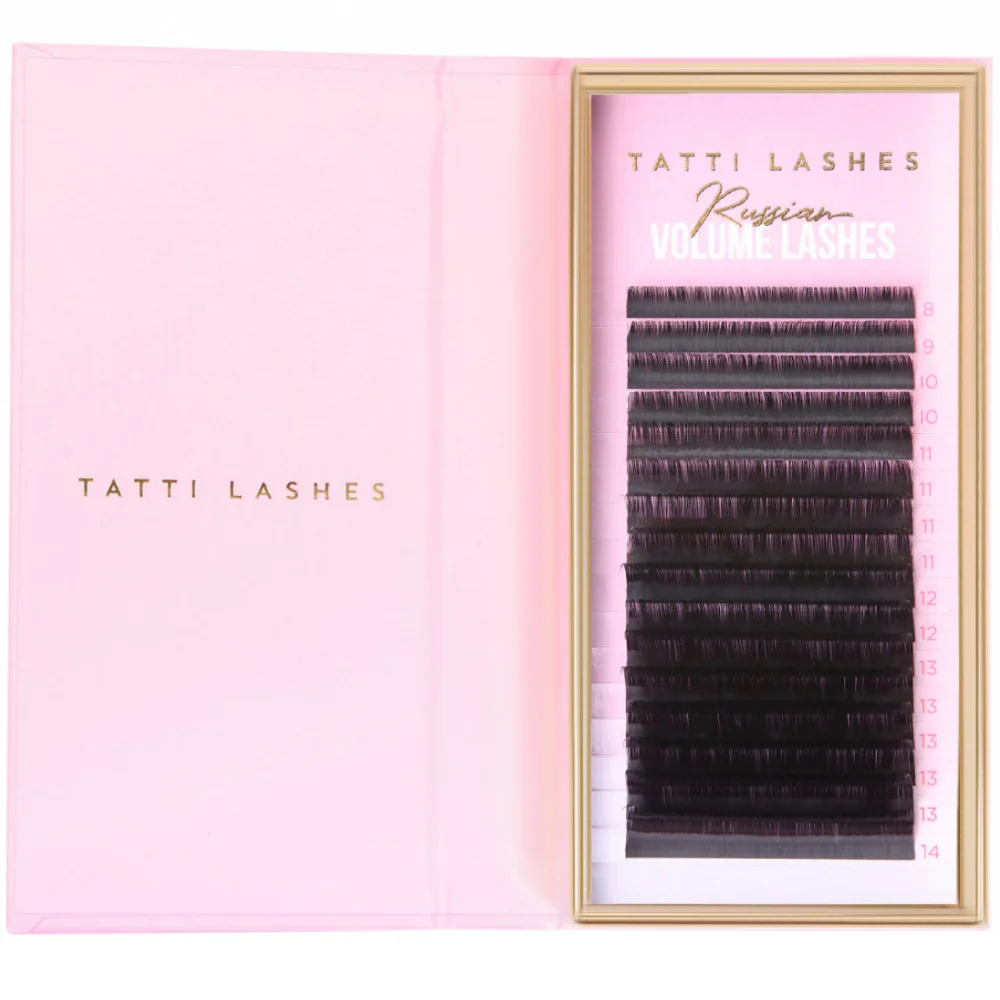 Tatti Lashes Mixed Length C Curl 0.05 Russian Volume Individual Lashes Black - Image 2