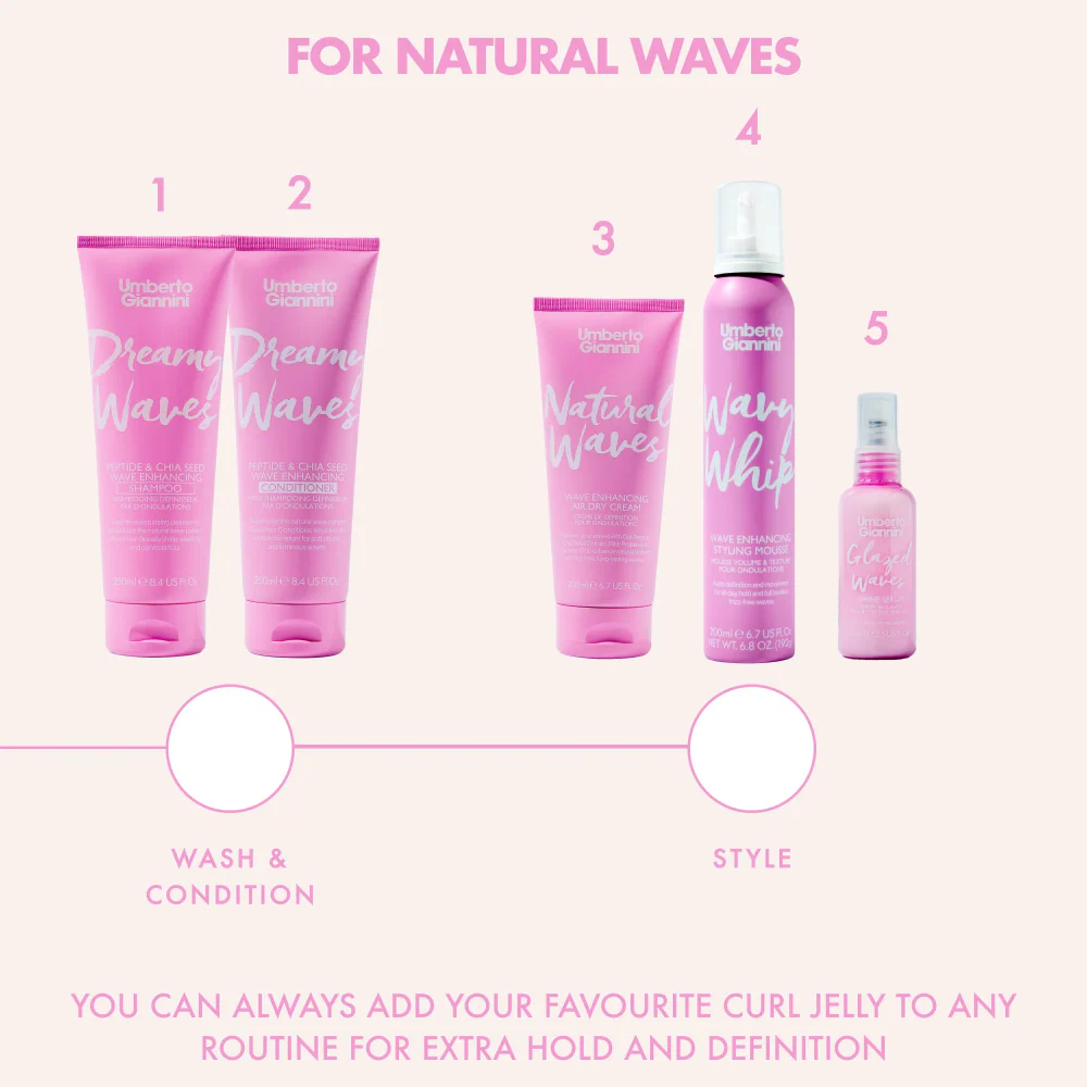 Umberto Giannini Wavy Whip Wave Enhancing Styling Mousse 200ml - Image 4