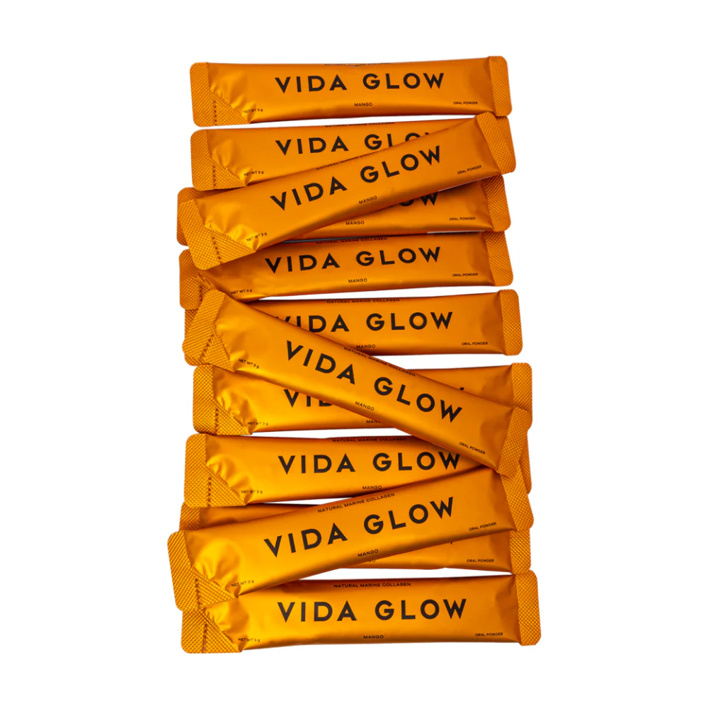 Vida Glow Natural Marine Collagen Supplement Mango Sachets x30 - Image 2