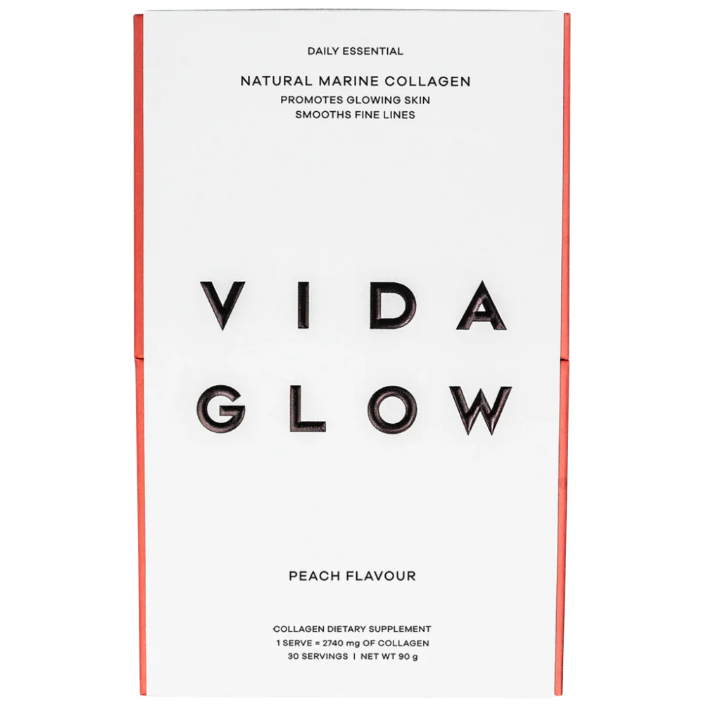 Vida Glow Natural Marine Collagen Supplement Peach Sachets x30