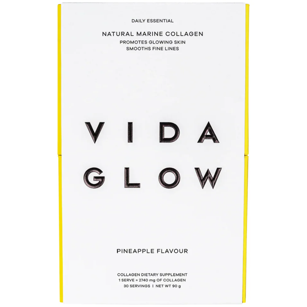 Vida Glow Natural Marine Collagen Supplement Pineapple Sachets x30