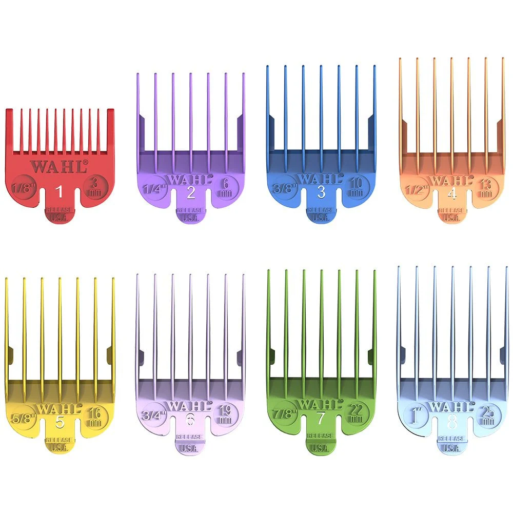 Wahl Professional Coloured Clipper Attachments 1-8