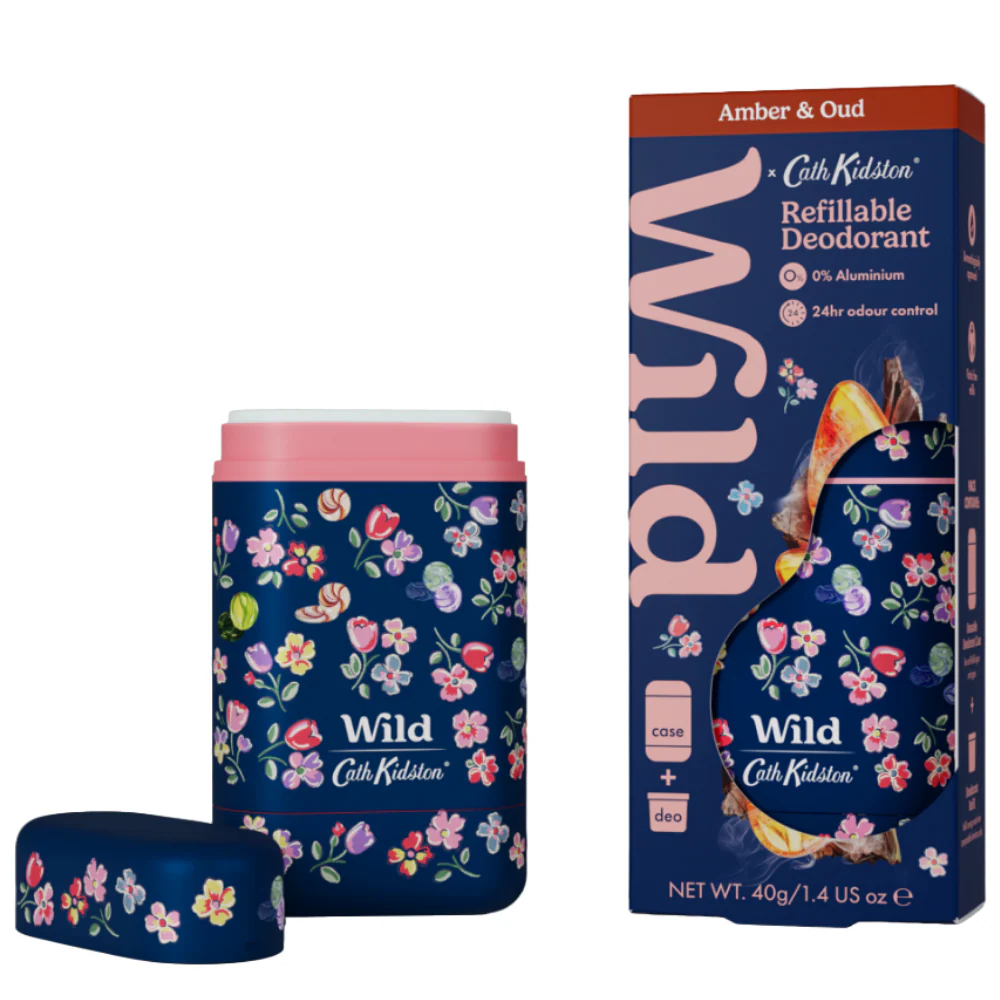 Wild Cath Kidston Marble Ditsy Case + Amber & Oud Deodorant Roll-On Starter Pack