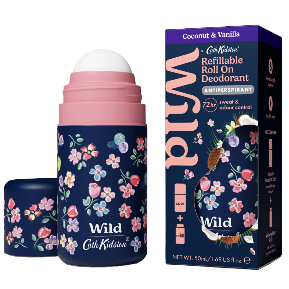 Wild Cath Kidston Marble Ditsy Case + Coconut & Vanilla Antiperspirant Deodorant Roll-On Starter Pack