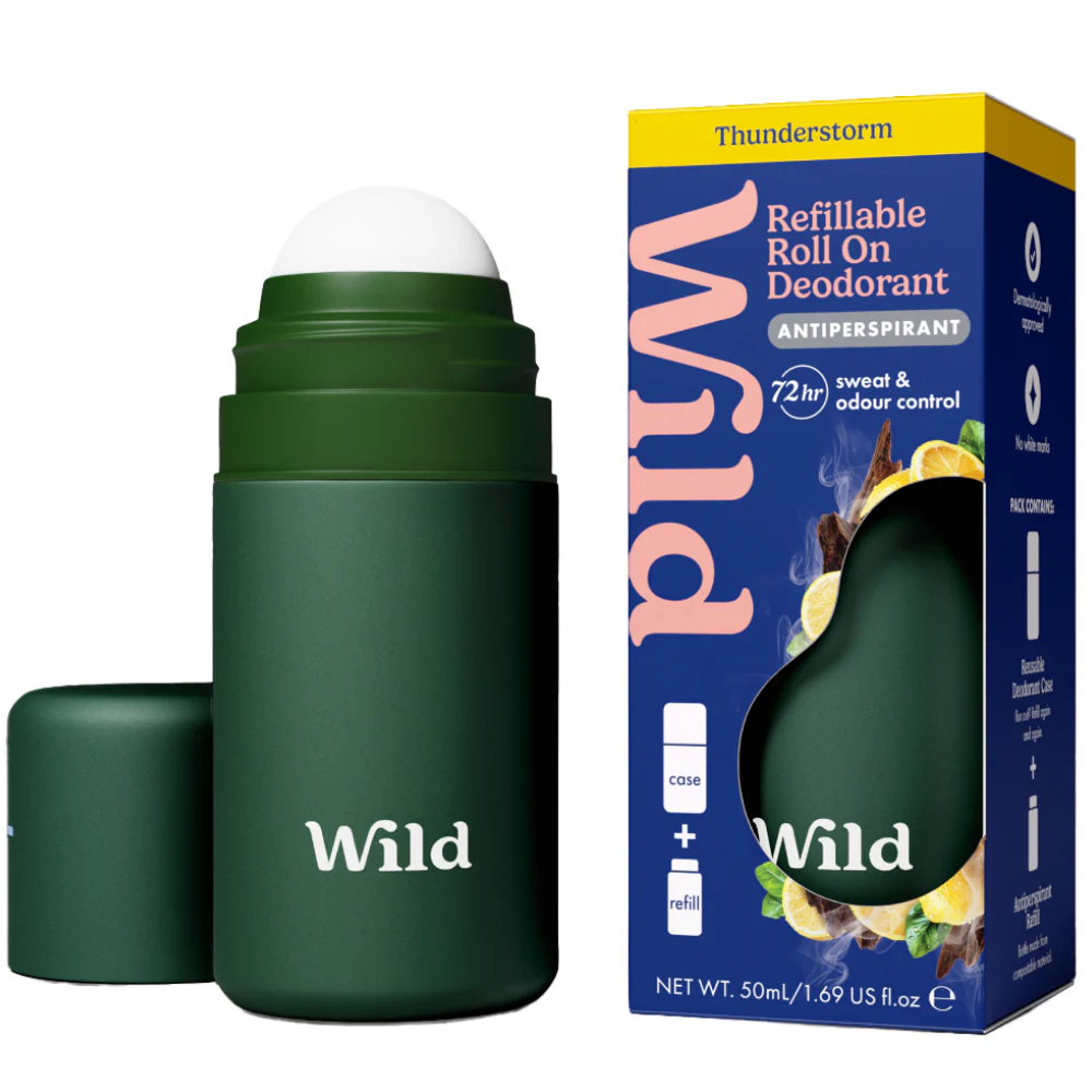 Wild Forest Green Case + Thunderstorm Antiperspirant Deodorant Roll-On Starter Pack
