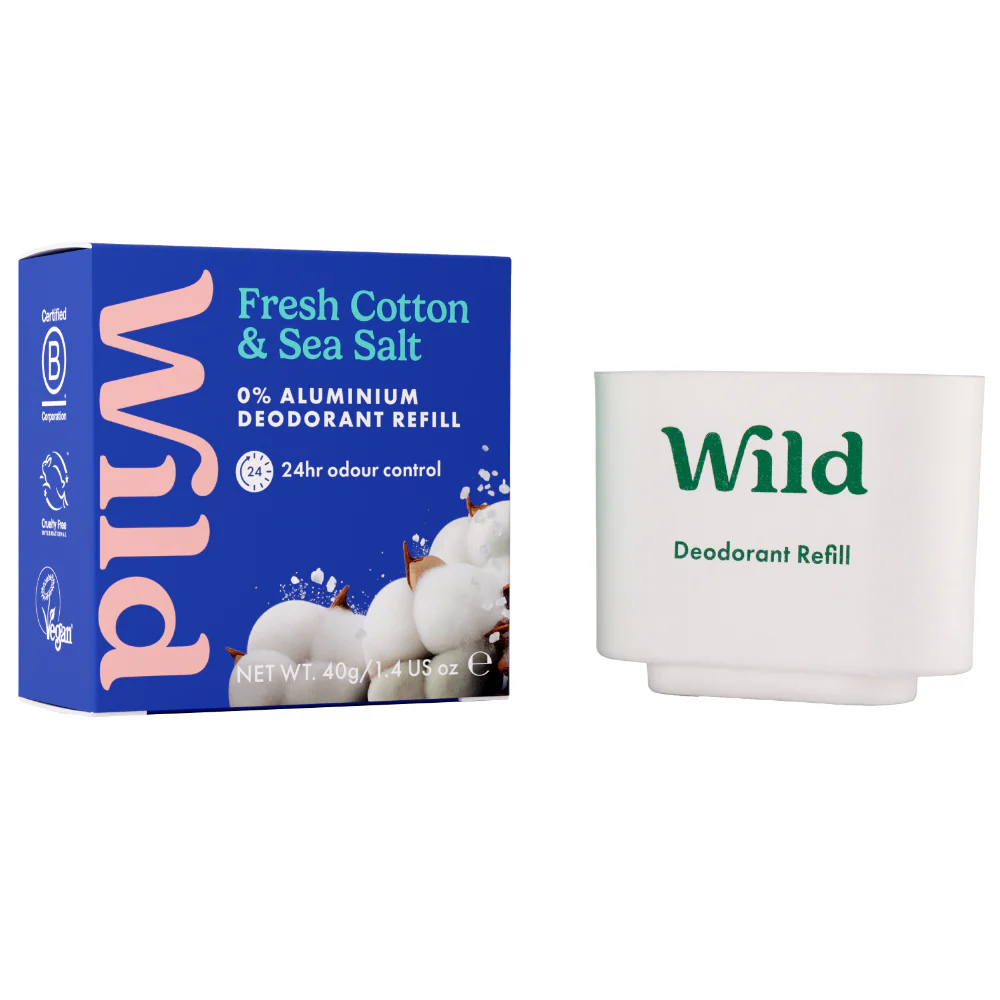 Wild Men's Cotton & Sea Salt Deodorant Refill 40g