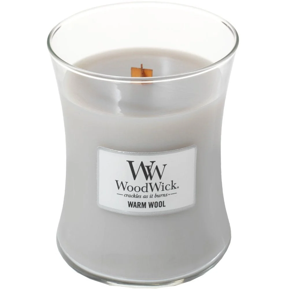 WoodWick Warm Wool Medium Hourglass Jar Candle